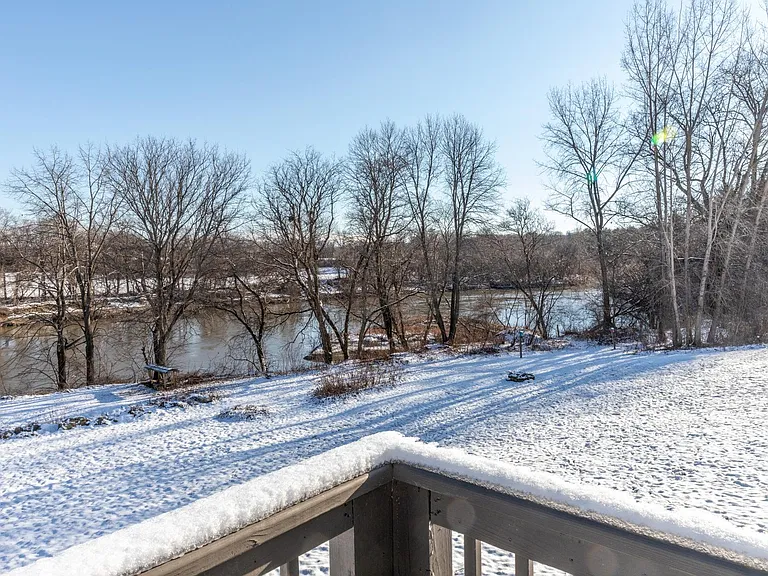Deck overlooking the Winooski River.
