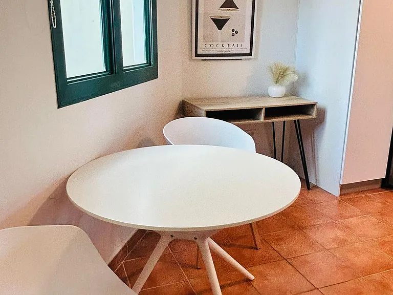 Breakfast table area.