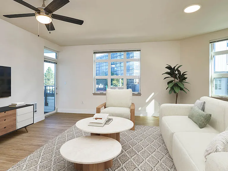 Living Room with Balcony and Hard Surface Flooring