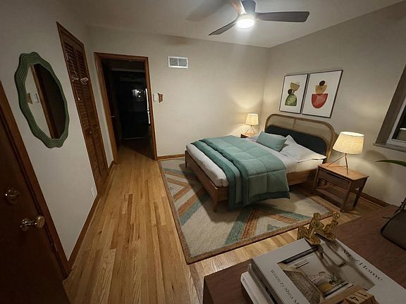 Virtually staged bedroom