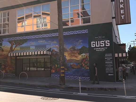 RIGHT AROUND THE CORNER AT 17TH & HARRISON TO GUS'S LOCAL MARKET - GREAT WINE, SANDWICHES, MEAT & SEAFOOD