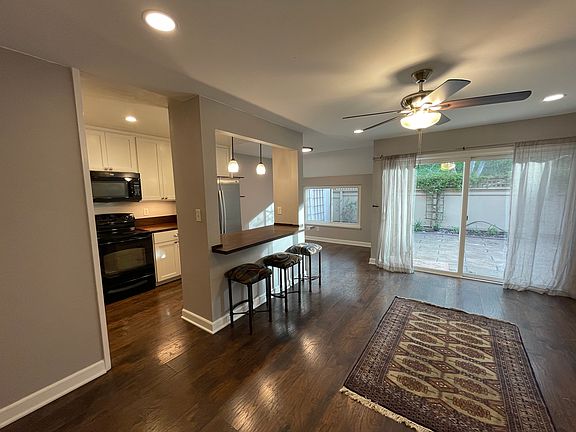 Open floor plan with easy access to patio garden