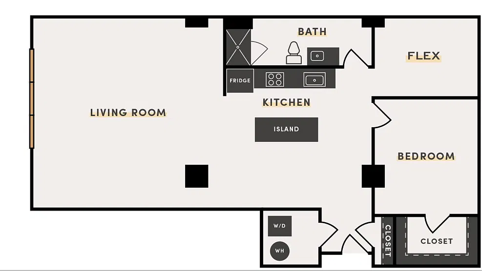 Floor plan 1 Bed +B
