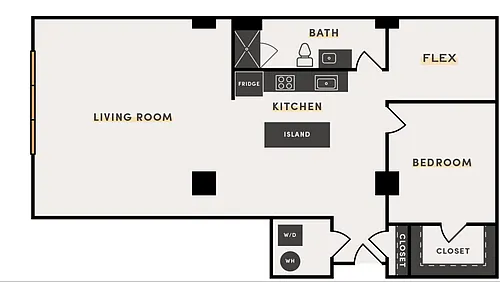 Floor plan 1 Bed +B