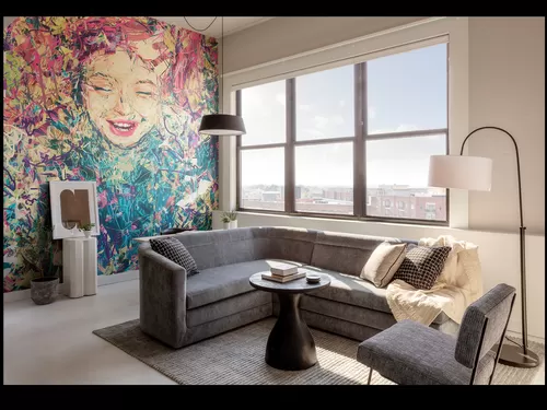 Living Room with a View - Lofts at Centennial Yards South