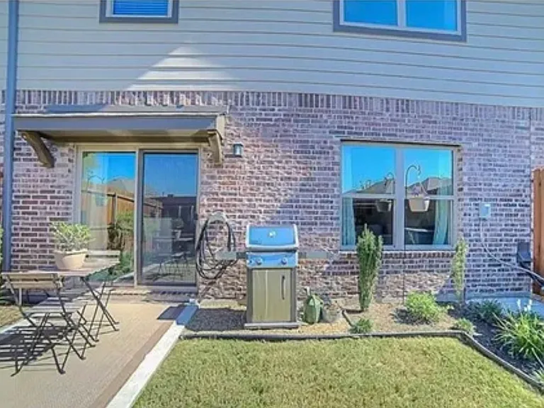 Backyard-Grill not provided but Gas hookup. Grass is moved each week and HOA does this.