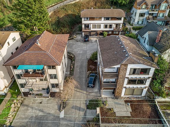 Apartment is top unit of building on the right
