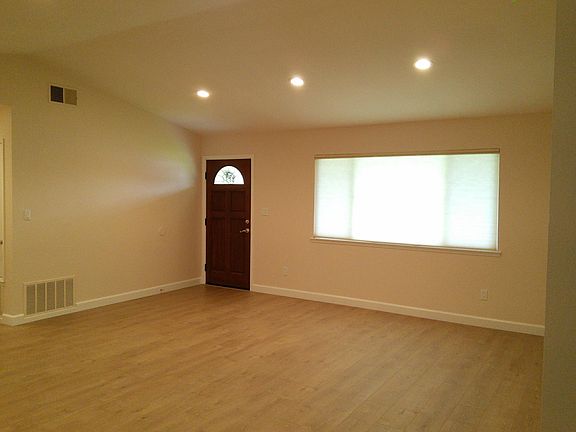 Living room with view of front door