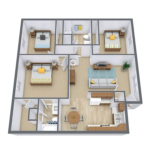 Floor plan Three Bedroom 32A