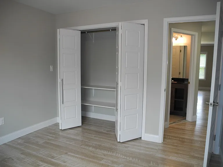 Double closet with shelving