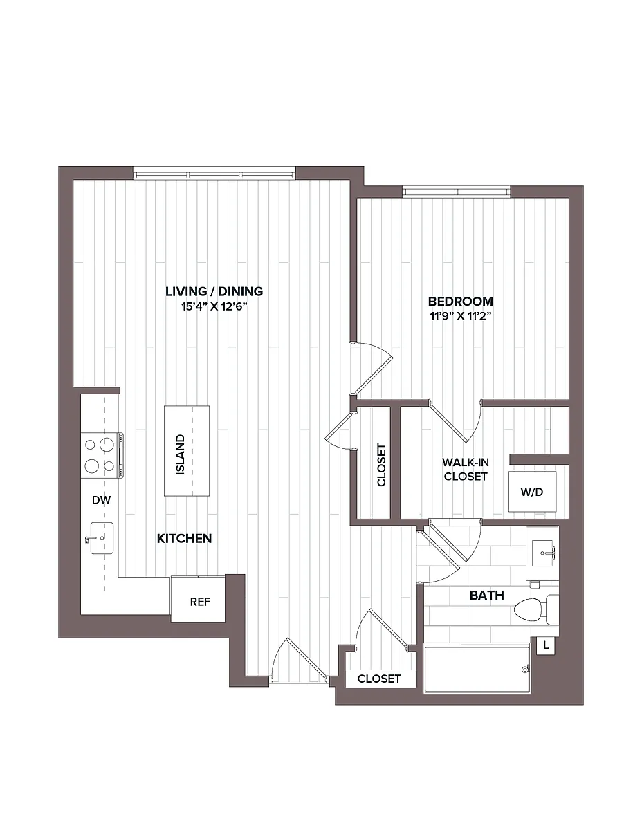 Floor plan 1 Bed/1 Bath - A4 Bldg C