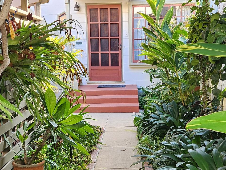 Garden walk way to duplex.