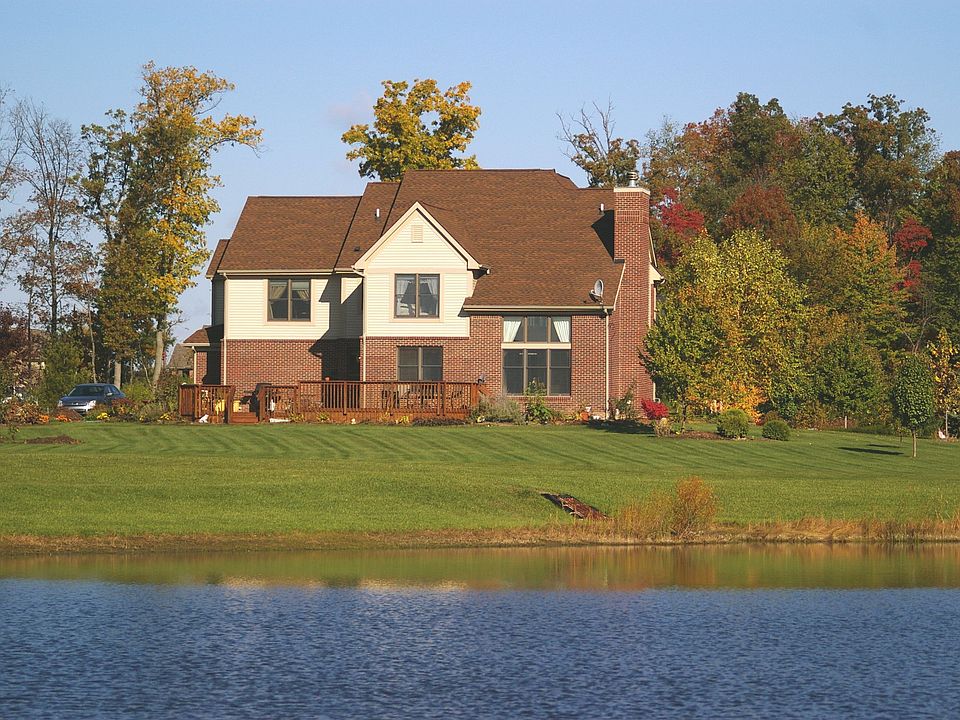 Beautiful pond in the back