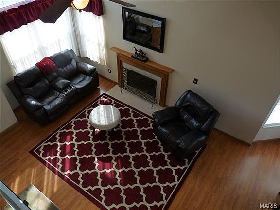 View of great room from upper level.