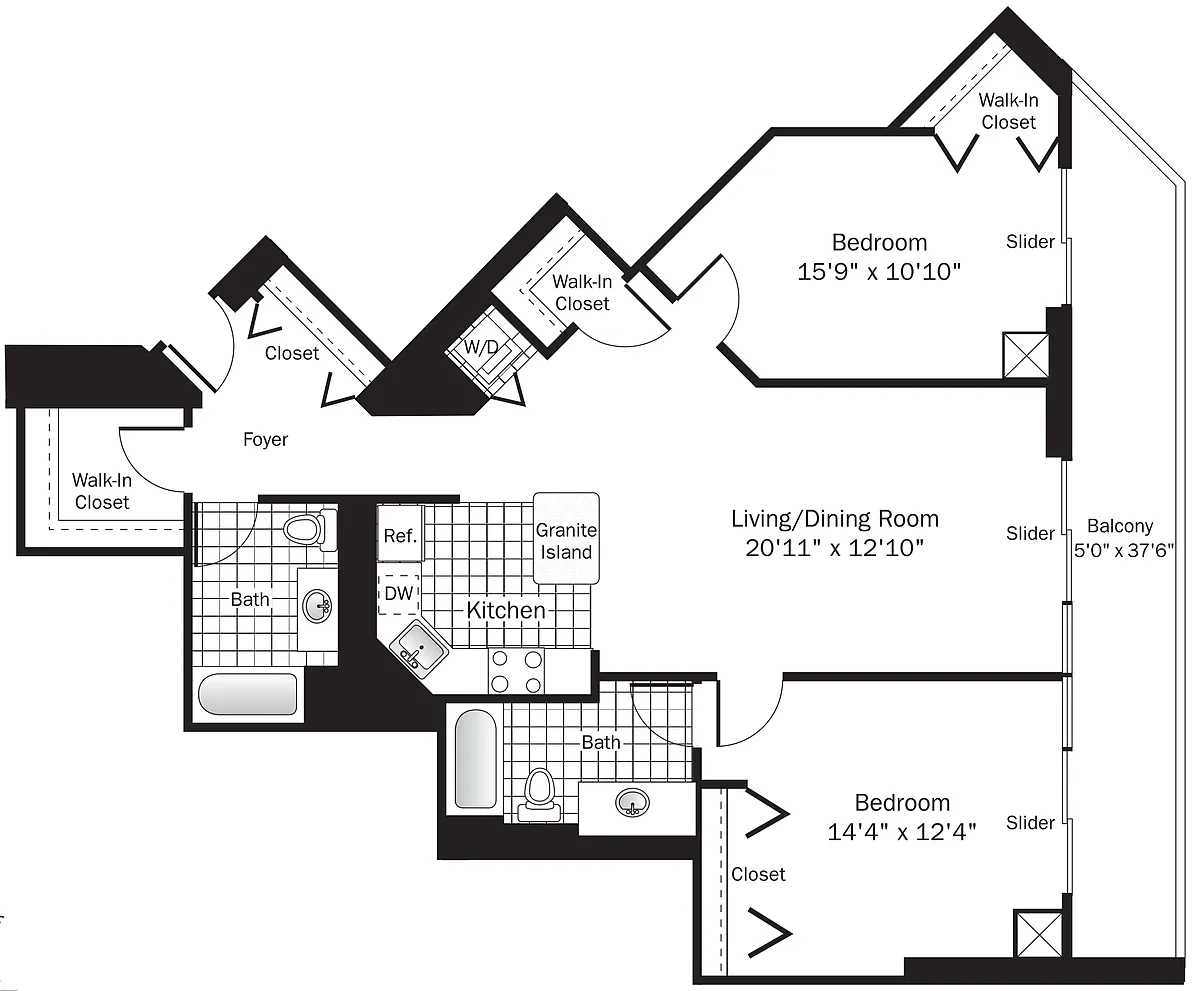 Floor plan UNIT 11 (2BR/2BA)