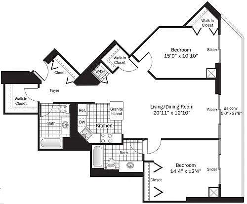 Floor plan UNIT 11 (2BR/2BA)