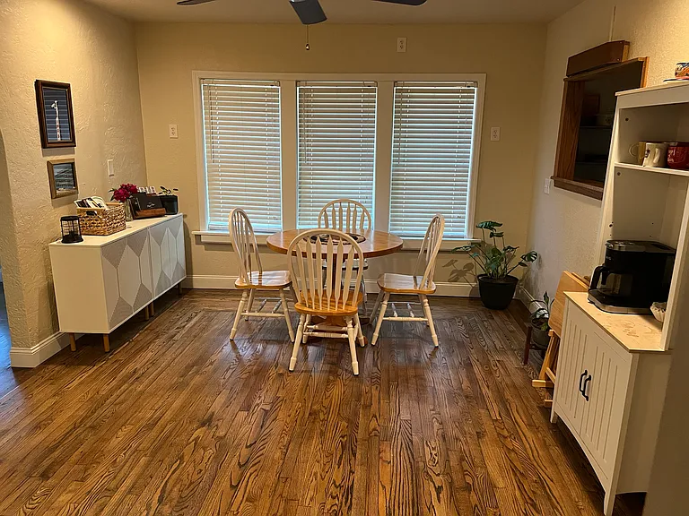 Dining room looking at North windows.