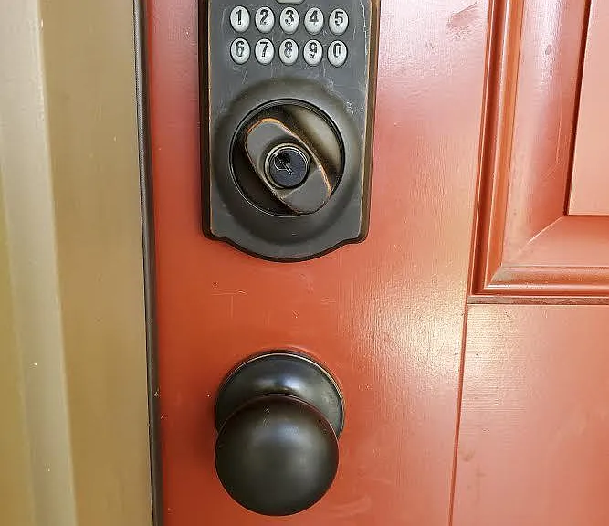 Keypad lock on front door