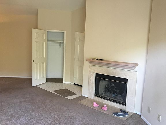Entry way and fireplace