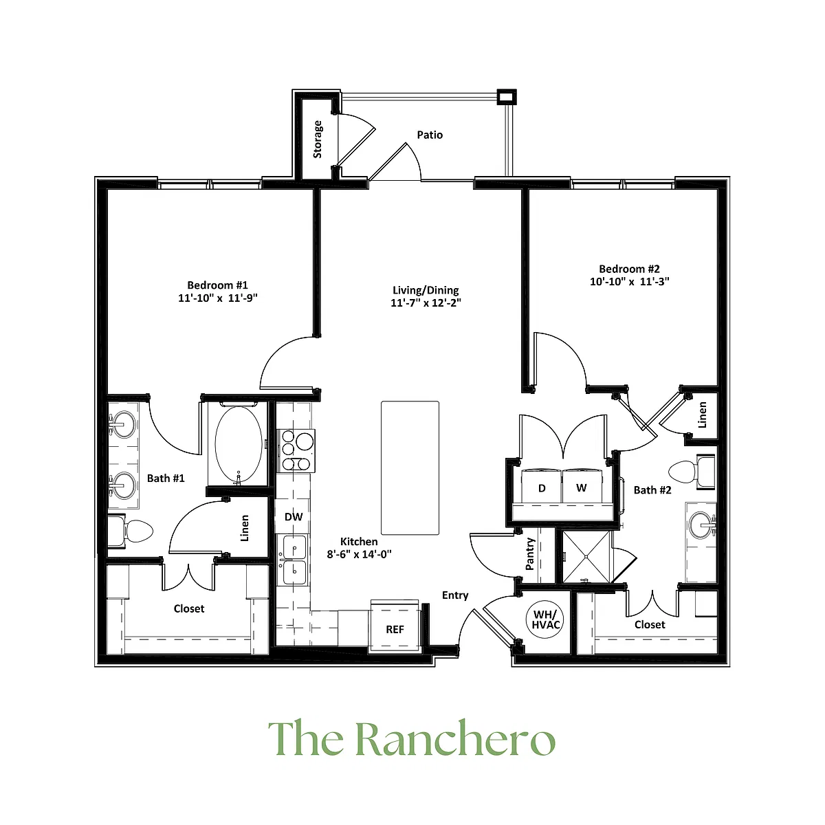 Floor plan 2x2-H/C