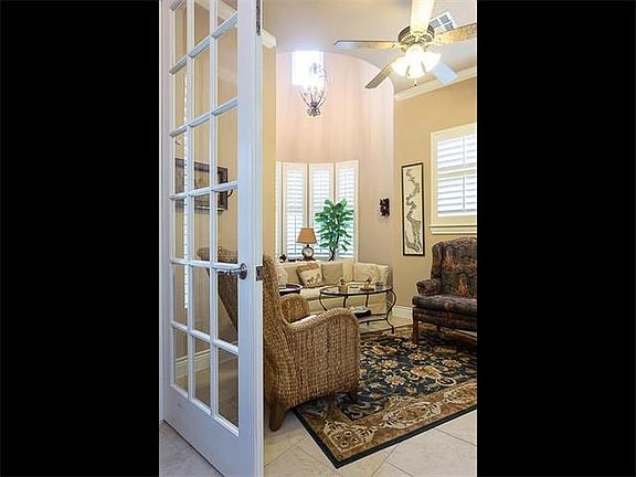 Office or den with French doors off of foyer.