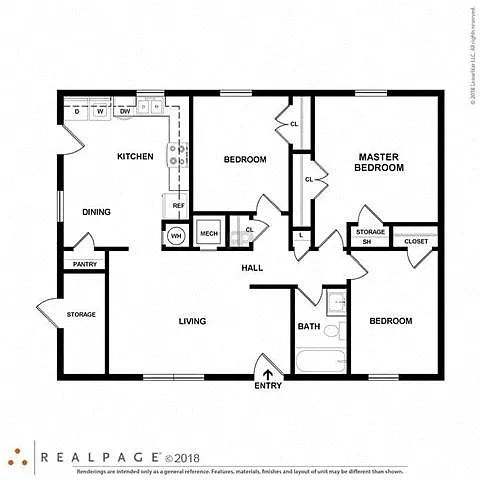 Floor plan Burton Place | 3 Bedroom