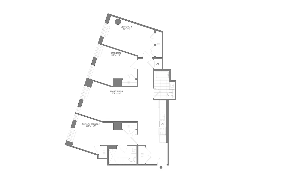 Floor plan D1 | 3 Bed | 2 Bath