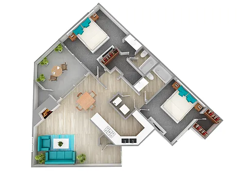 Floor plan B2 - Two Bedroom