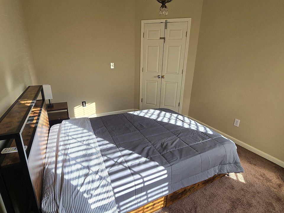 Bed frame includes additional storage.