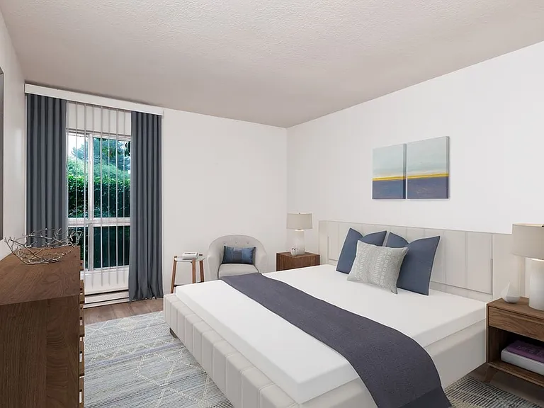 Renovated Package I bedroom with hard surface flooring