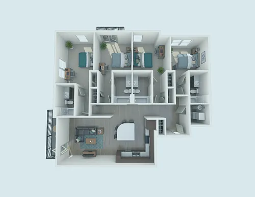 Floor plan 4X4B price per bed