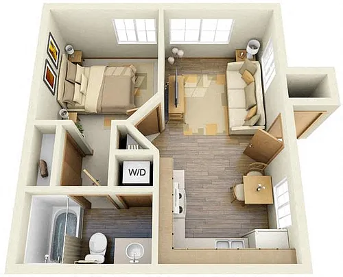 Floor plan One Bedroom A
