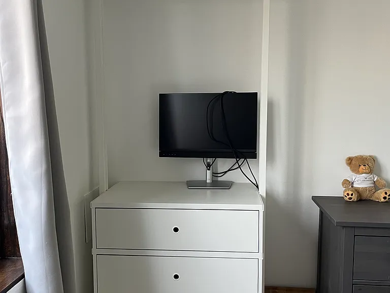Bedroom drawers also used as standing desk
