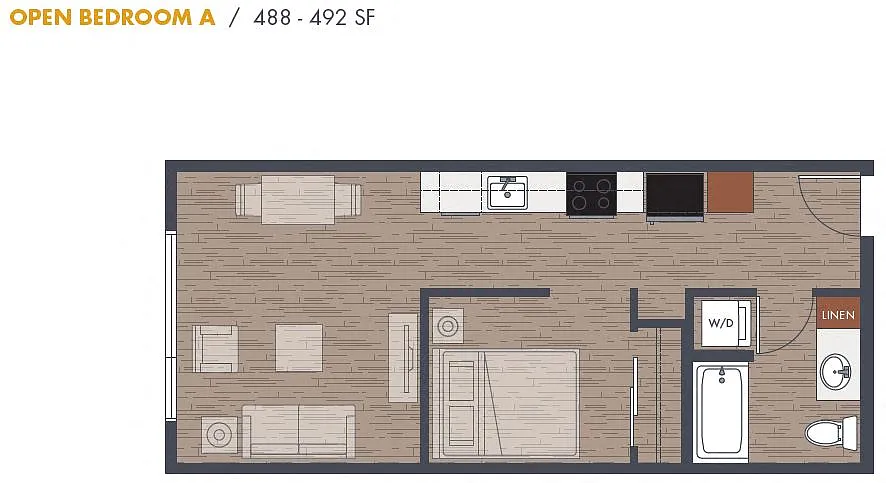 Floor plan Open One Bedroom A