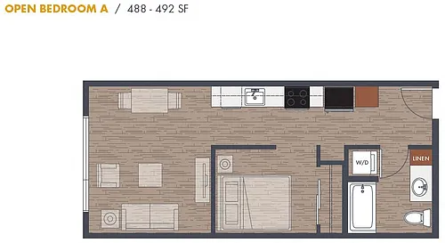 Floor plan Open One Bedroom A