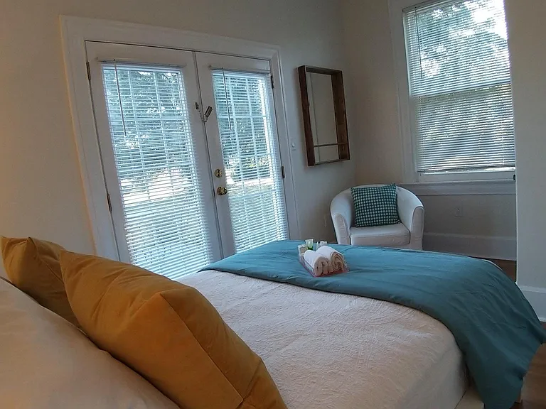 Cozy, bright bedroom