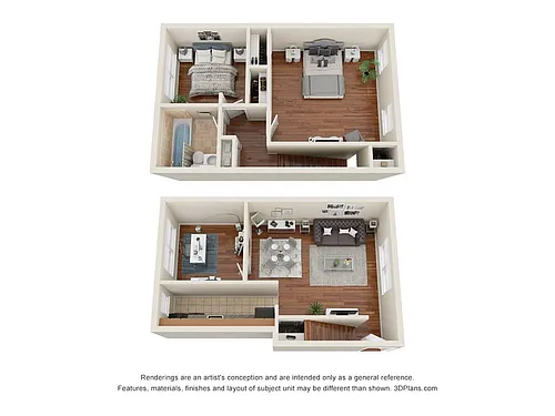 Floor plan TWO BEDROOM DUPLEX WITH DEN