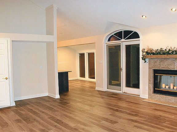living room into kitchen