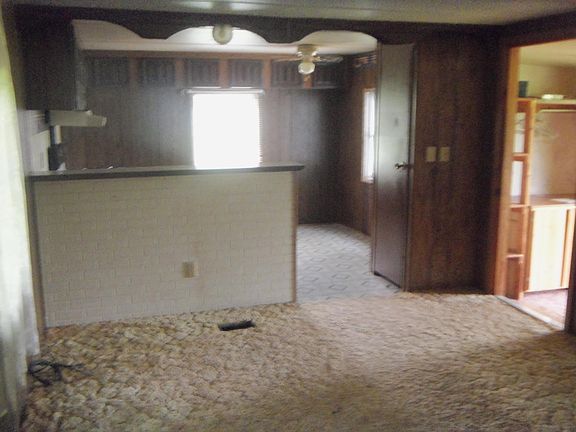 Looking into the living room from the hallway