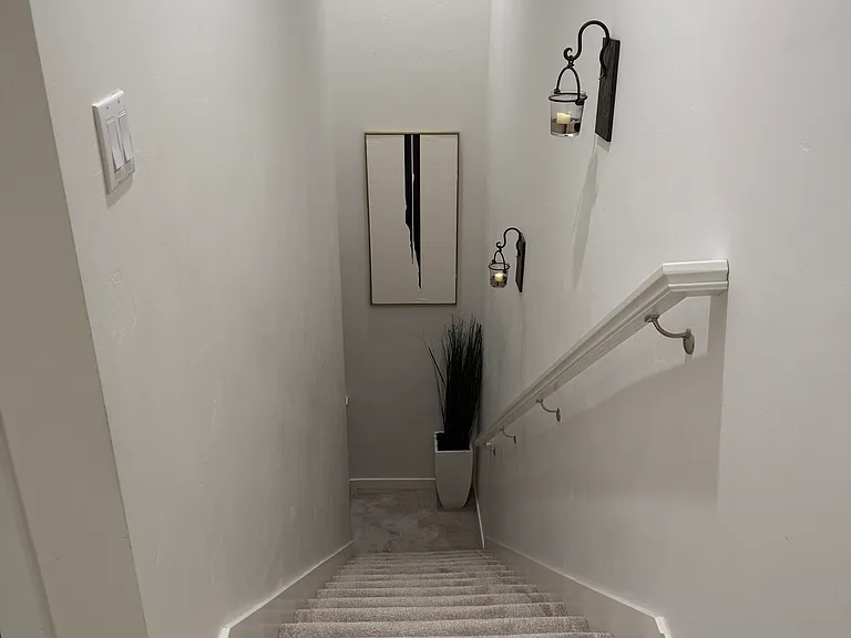from upstairs
