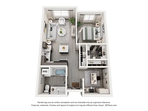 Floor plan 1 Bedroom w Den