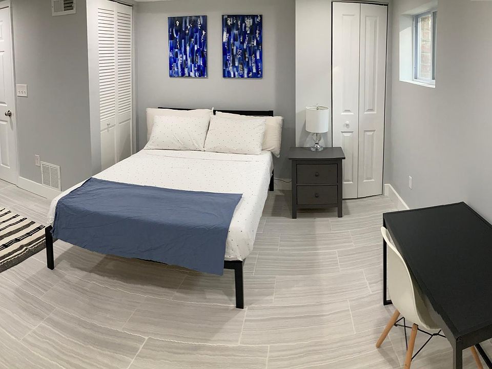 Fully furnished Full size bed with night stand, desk, chair, and large dresser
