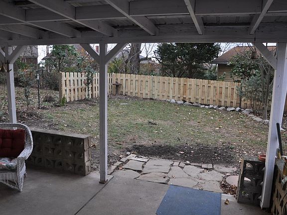 level fenced backyard