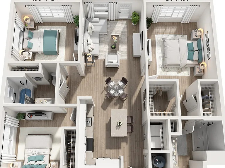 Three Bedroom Two Bath (1279 SF) Three Bedroom Two Bath (1279 SF)