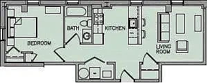 Floor plan 1 Bedroom - Unit 601