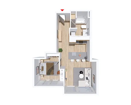 Floor plan 1-Bed D