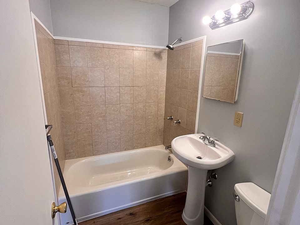 Updated bathroom with medicine cabinet.