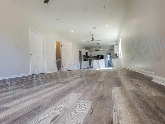 View from the living room towards the kitchen.