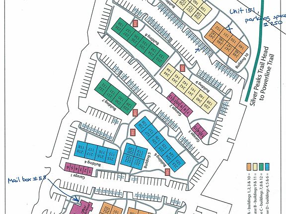 Silver Peaks map, unit in upper right corner