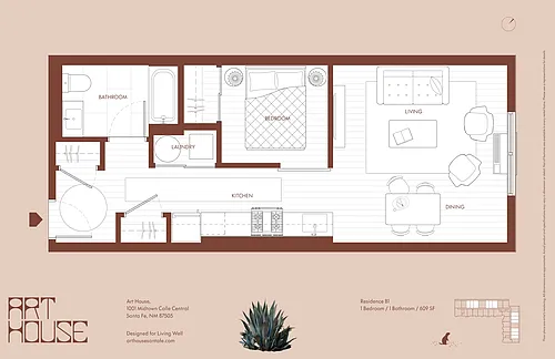 Floor plan Junior 1 bedroom B1